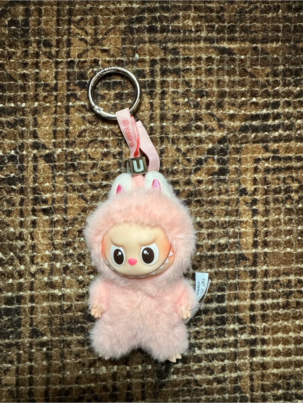 Labubu mini Letter - U Plush Small Pet Keychain Plush Toy - Cute Fluffy